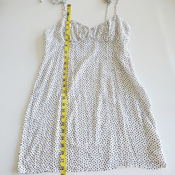 1127 * L.A. Hearts Polka Dot Baby Doll Dress White Black Size M - Picture 10 of 10